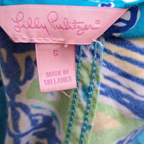 LILLY PULITZER Pippa Palazzo Beach Pant Sound the Horn Turquoise Seashell - Picture 5 of 9